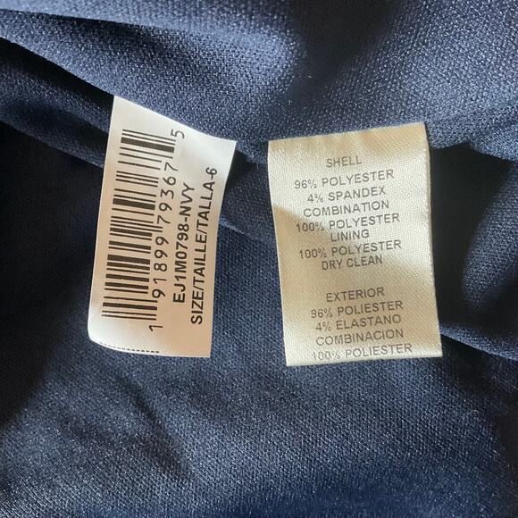 Eliza J Women's Off the Shoulder Long Sleeve Evening Gown Blue Size 6 Formal - Picture 9 of 13